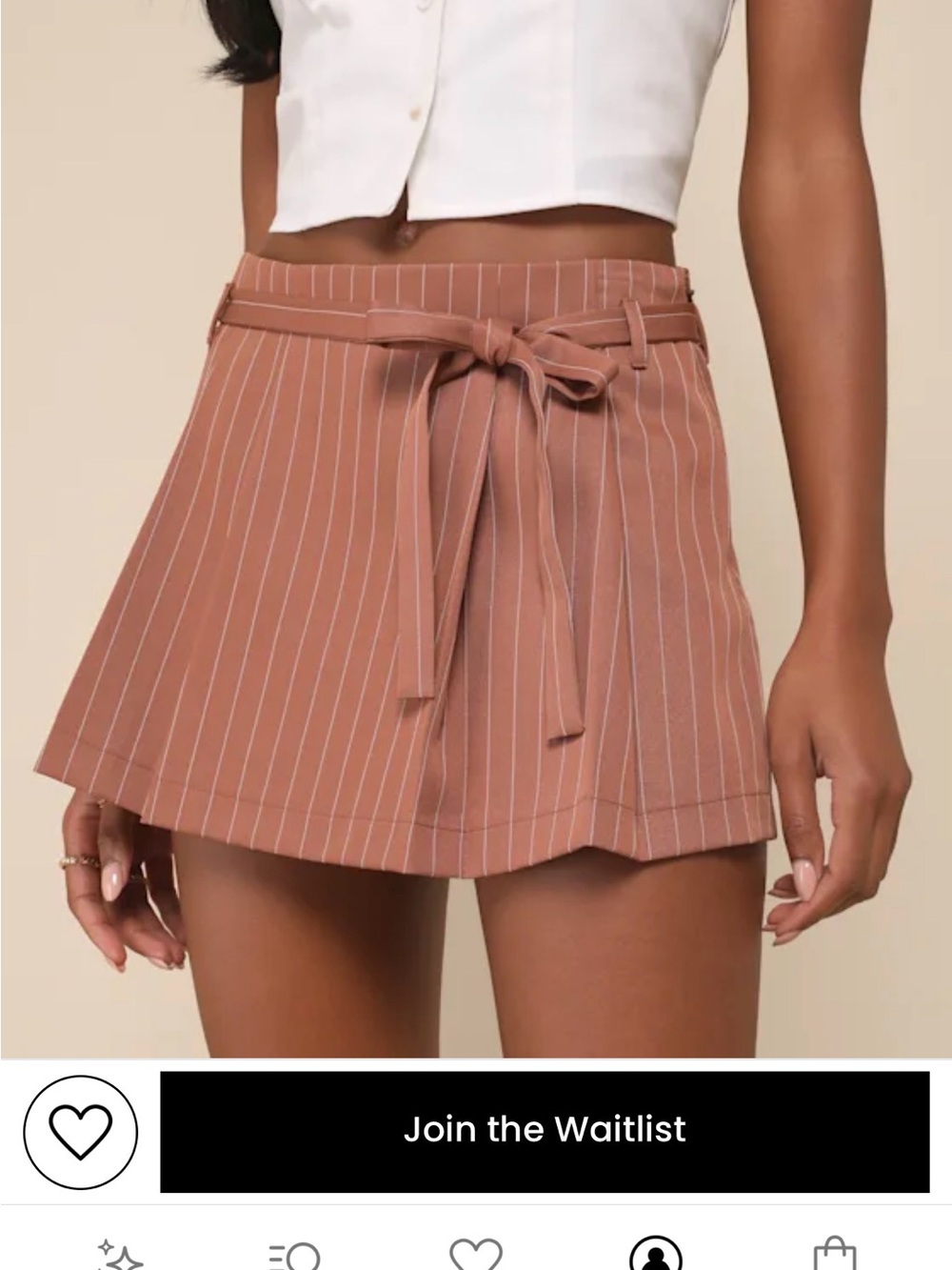 Lulu's Burnt Orange Pinstripe Skort